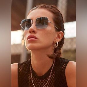 Ray-Ban Sunglasses RB1971 Square Blue Gradient Lens Classic Women’s Oversized